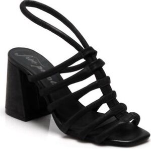 FREE PEOPLE Colette Cinched Heeled Sandal in Black SIZE 10 EUC